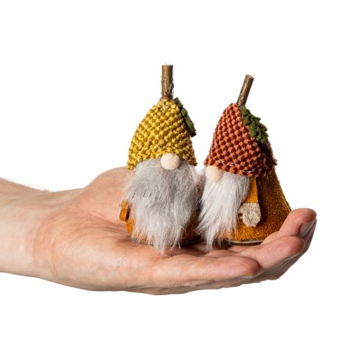 Gnome figurine set with knitted hat and acorn, 10cm, 6 pieces | Floristik24.co.uk