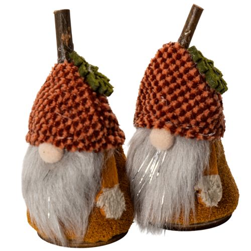 Gnome figurine set with knitted hat and acorn, 10cm, 6 pieces | Floristik24.co.uk