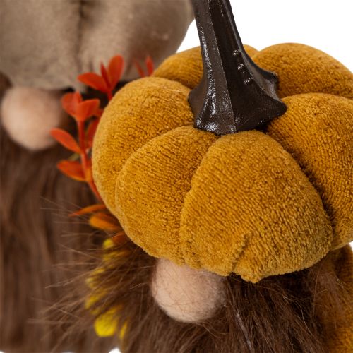Pumpkin Gnome Autumn Decorations with Sunflower and Beard 16cm Set of 2 | Floristik24.co.uk