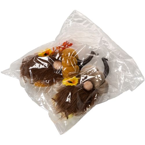Pumpkin Gnome Autumn Decorations with Sunflower and Beard 16cm Set of 2 | Floristik24.co.uk