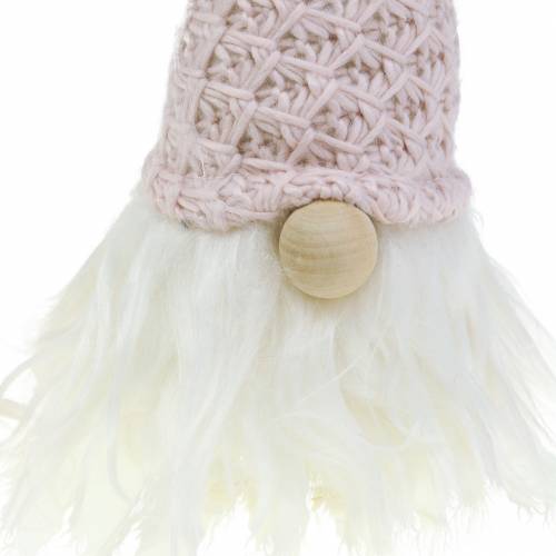 Product Gnome with wool cap pink / white 43cm 2pcs