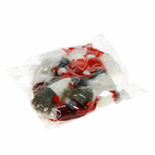 Product Gnome with pointed hat for hanging red, white, gray L10–12cm 12pcs