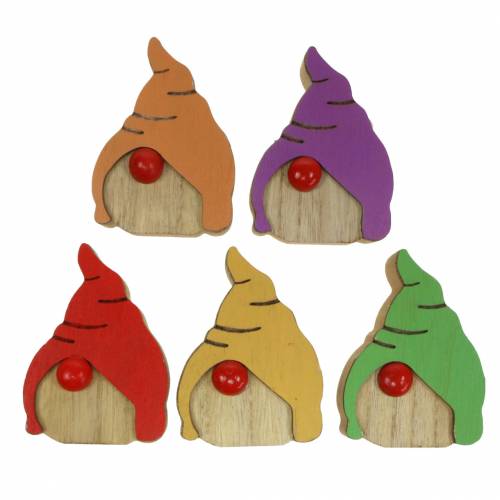 Floristik24 Gnome Wood 6.5x9cm 10 pcs assorted