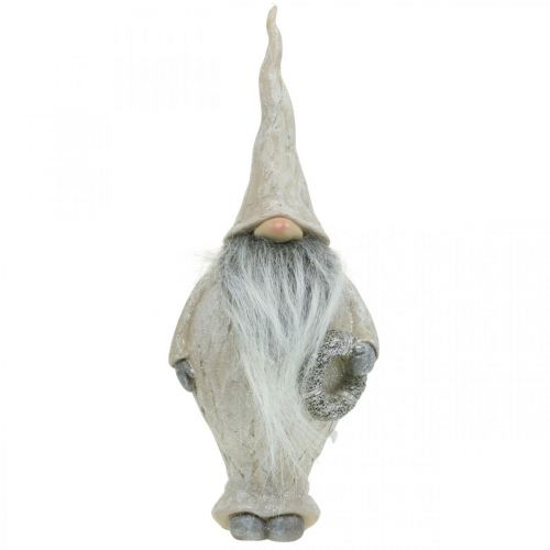 Product Decorative elf with beard and wreath Christmas elf 14x×12×36cm