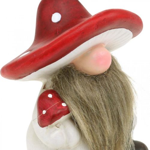 Floristik24 Deco elf ceramic mushroom hat table decoration red, white H10.5cm 3pcs