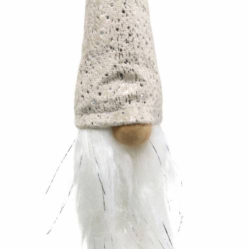 Product Gnome with pointed hat to hang cream 48cm L57cm 3pcs