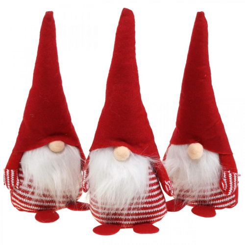 Floristik24 Gnome with beard, Advent decoration, decorative dwarf H24cm W9cm 3pcs