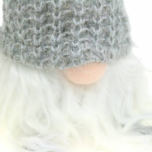 Product Edge seat Gnome with wool hat gray 8cm H37cm 2pcs