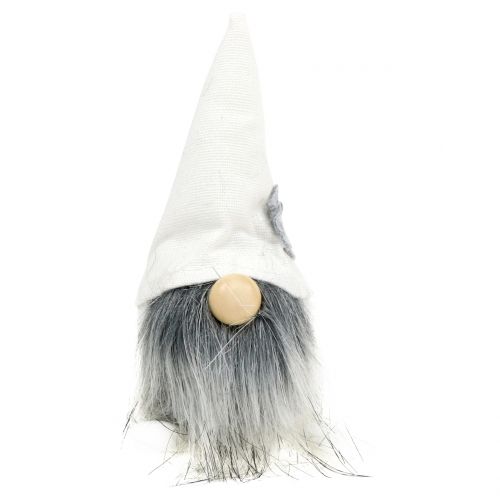 Product Christmas gnome with beard white, grey 12cm 4 pcs