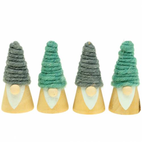 Floristik24 Christmas decoration wooden figure gnome with wool hat 7cm 8pcs