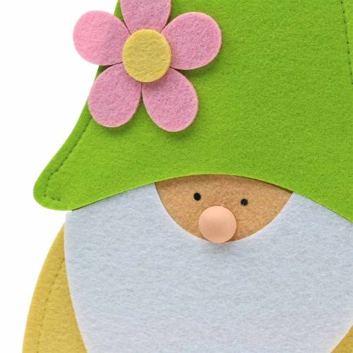 Product Gnome standing standing felt green, yellow, white, pink 33cm × 7cm H81cm for shop window