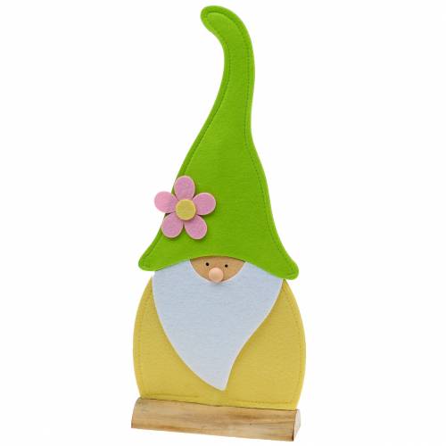 Floristik24 Gnome standing standing felt green, yellow, white, pink 33cm × 7cm H81cm for shop window