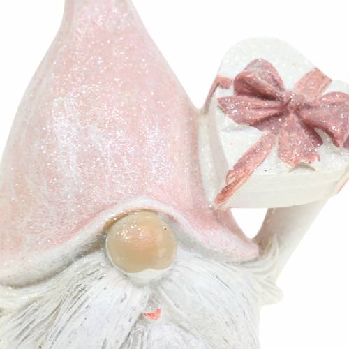 Floristik24 Christmas decoration gnome pink / white 11.5cm 2pcs