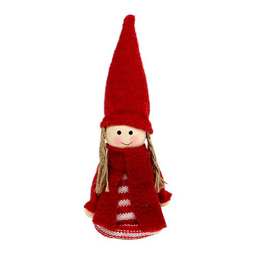 Floristik24 Gnome girl 12cm red, white 6pcs