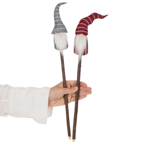 Gnome Decoration Figures with Striped Hats on Wooden Sticks 46cm Set of 6 | Floristik24.co.uk
