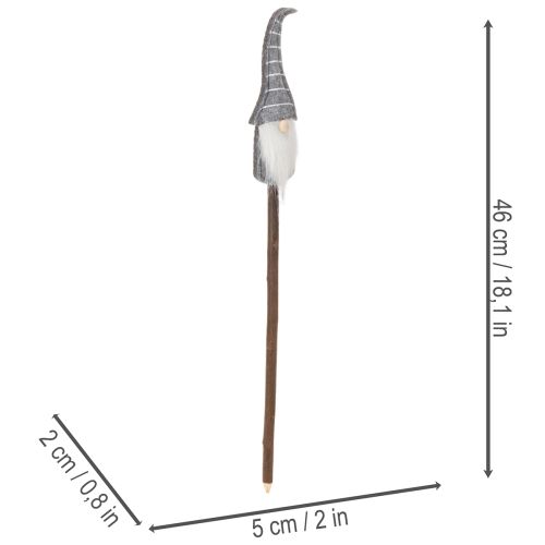 Gnome Decoration Figures with Striped Hats on Wooden Sticks 46cm Set of 6 | Floristik24.co.uk