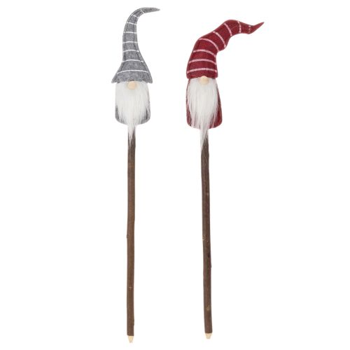 Gnome Decoration Figures with Striped Hats on Wooden Sticks 46cm Set of 6 | Floristik24.co.uk