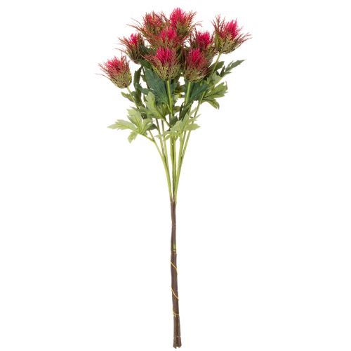 Artificial Red Thistle Stem 67cm Decorative Branch Set of 3 | Floristik24.co.uk