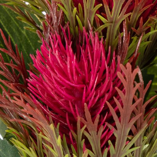 Artificial Red Thistle Stem 67cm Decorative Branch Set of 3 | Floristik24.co.uk