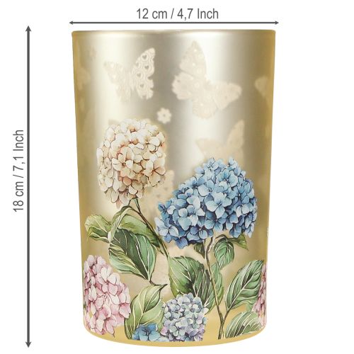 Product Glass tealight holder with floral motif for harmonious living moments, 18cm