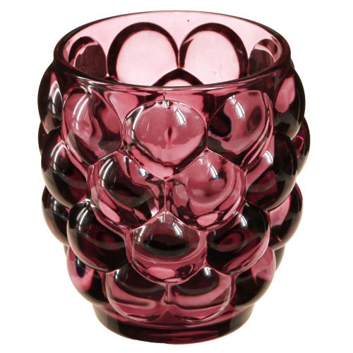 Floristik24 Windlight Berry Glass Decoration Tealight Holder Ø9cm H9.5cm 4 pcs