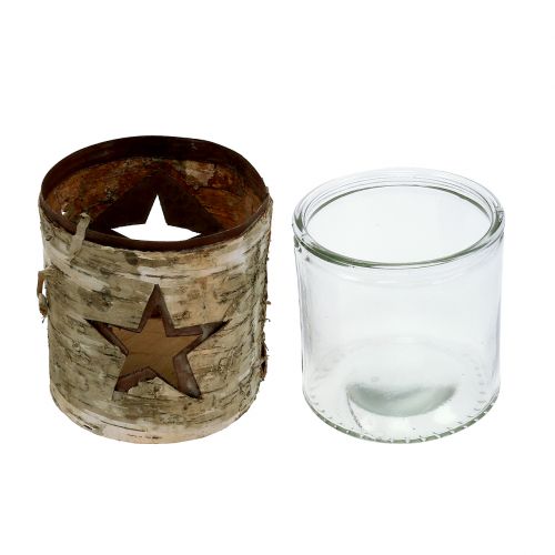 Floristik24 Wind light star with birch Ø10,5cm H11cm 1pc