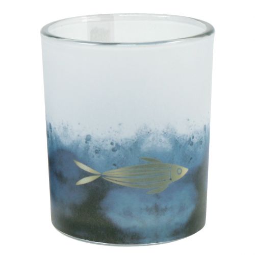 Floristik24 Wind lights blue-white with boat and fish Ø6cm