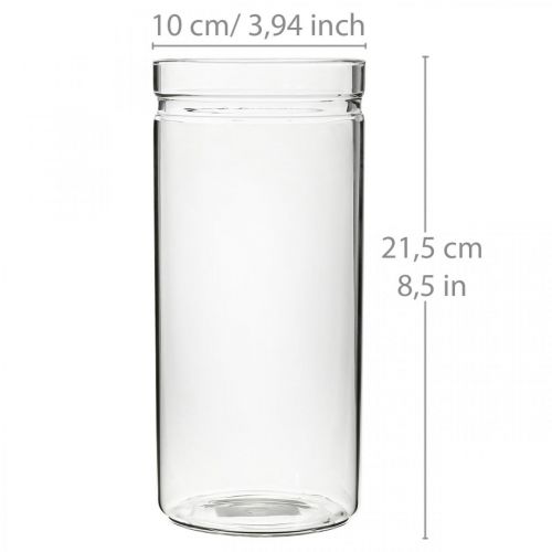 Floristik24 Flower vase, glass cylinder, glass vase round Ø10cm H21.5cm