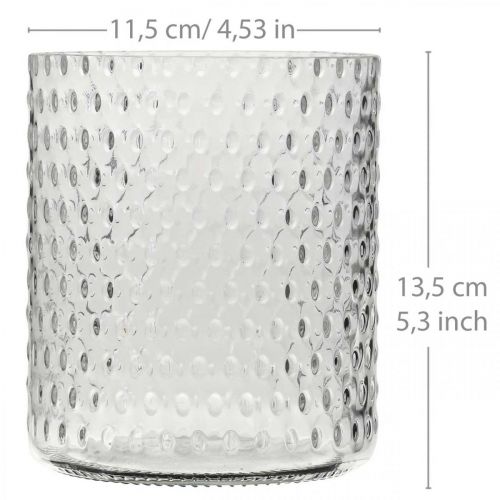 Product Glass lantern, flower vase, glass vase round Ø11.5cm H13.5cm