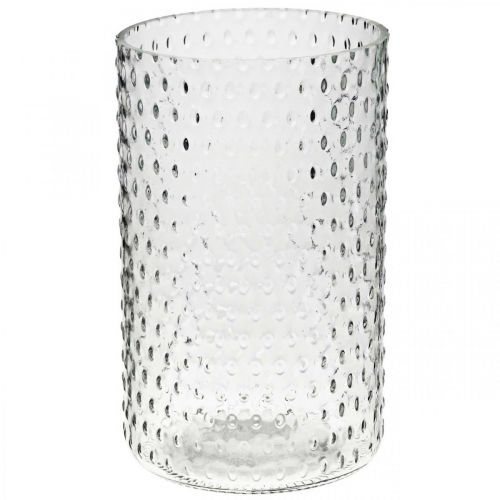 Floristik24 Flower vase, glass vase, candle glass, glass lantern Ø11.5cm H18.5cm