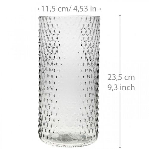 Flower vase, glass vase, candle glass, glass lantern Ø11.5cm H23.5cm