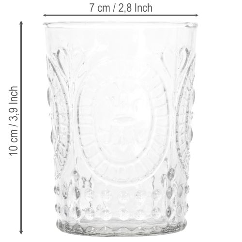 Glass hurricane lantern, candle holder, tealight holder, glass Ø7.5cm H10cm | Floristik24.co.uk