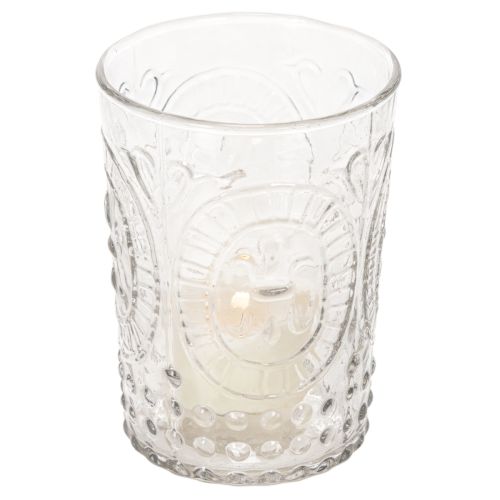 Glass hurricane lantern, candle holder, tealight holder, glass Ø7.5cm H10cm | Floristik24.co.uk