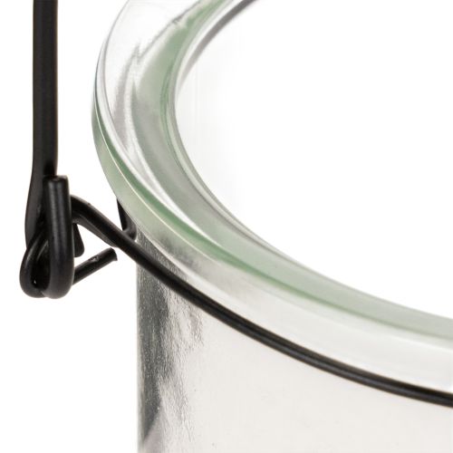 Glass hanging lantern Ø12cm H12.5cm 2pcs | Floristik24.co.uk