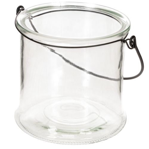 Glass hanging lantern Ø12cm H12.5cm 2pcs | Floristik24.co.uk