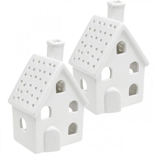 Floristik24 Wind light house ceramic light house Advent white H14cm 2pcs