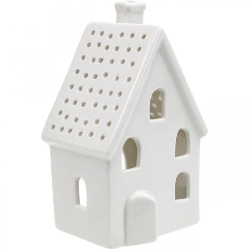 Floristik24 Lantern House Ceramic Table Decoration Advent White H18cm