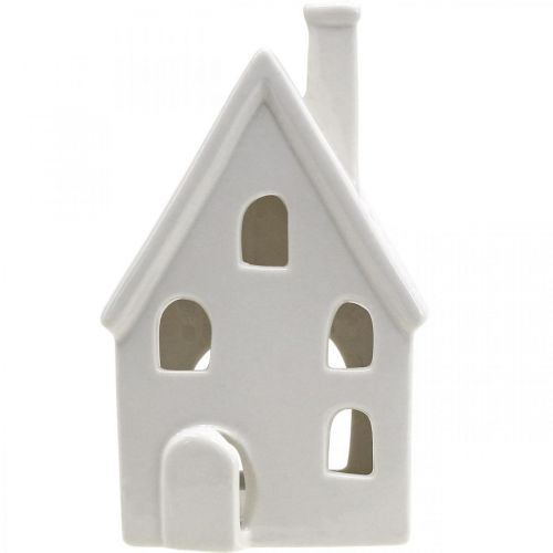 Product Lantern House Ceramic Table Decoration Advent White H18cm
