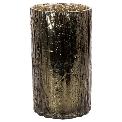 Glass Lantern with Deer Head and Tree Reliefs, 26cm, Green-Brown, Indoor Decoration | Floristik24.co.uk