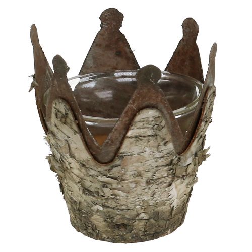 Floristik24 Lantern crown with birch and metal Ø7cm H7.5cm 3pcs