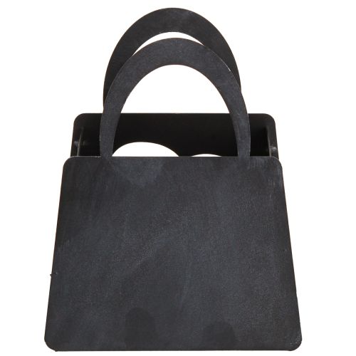 Product Lantern Metal Decoration Bag with Heart Anthracite H18cm 2pcs