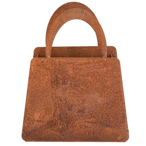 Product Lantern metal bag rust with glass insert H15cm 2pcs