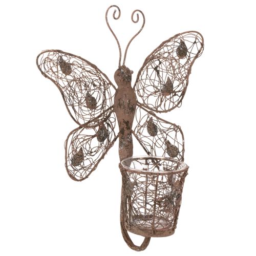 Metal lantern, wall decoration, butterfly, rust finish, 36.5cm buy online | Floristik24.co.uk