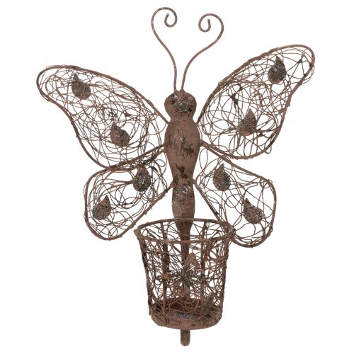 Metal lantern, wall decoration, butterfly, rust finish, 36.5cm | Floristik24.co.uk