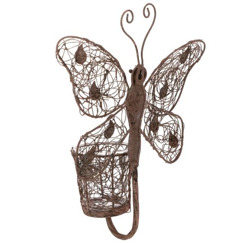 Metal lantern, wall decoration, butterfly, rust finish, 36.5cm | Floristik24.co.uk
