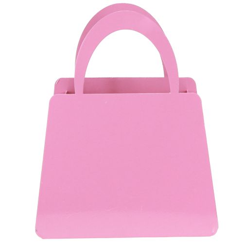 Product Lantern metal with glass insert bag pink H18cm 2pcs