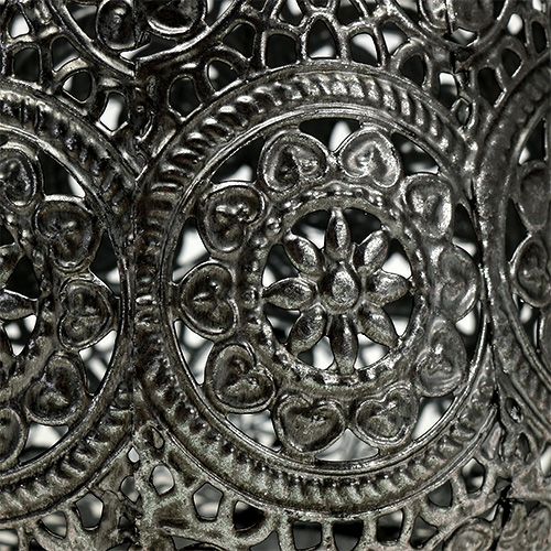 Floristik24 Candle jar Silver Ø12cm H13cm 1pc