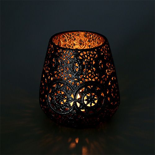 Floristik24 Candle jar Silver Ø12cm H13cm 1pc