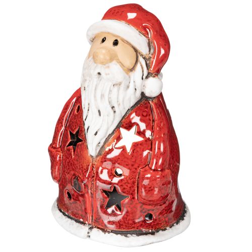 Santa Claus decorative figure as a tealight holder with stars, table decoration, 15cm | Floristik24.co.uk