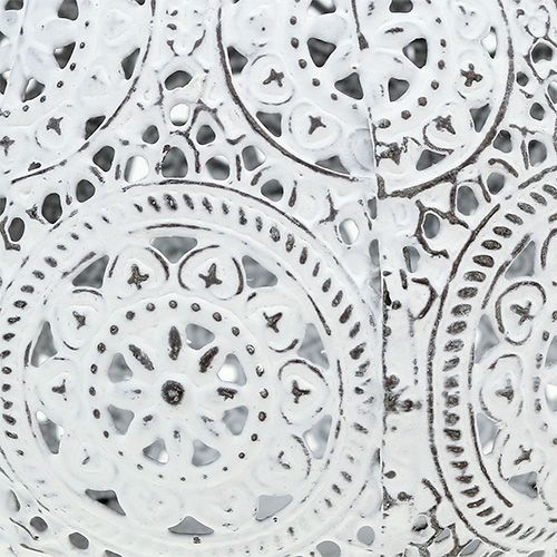 Floristik24 White lantern with pattern Ø10cm H8cm 1pc